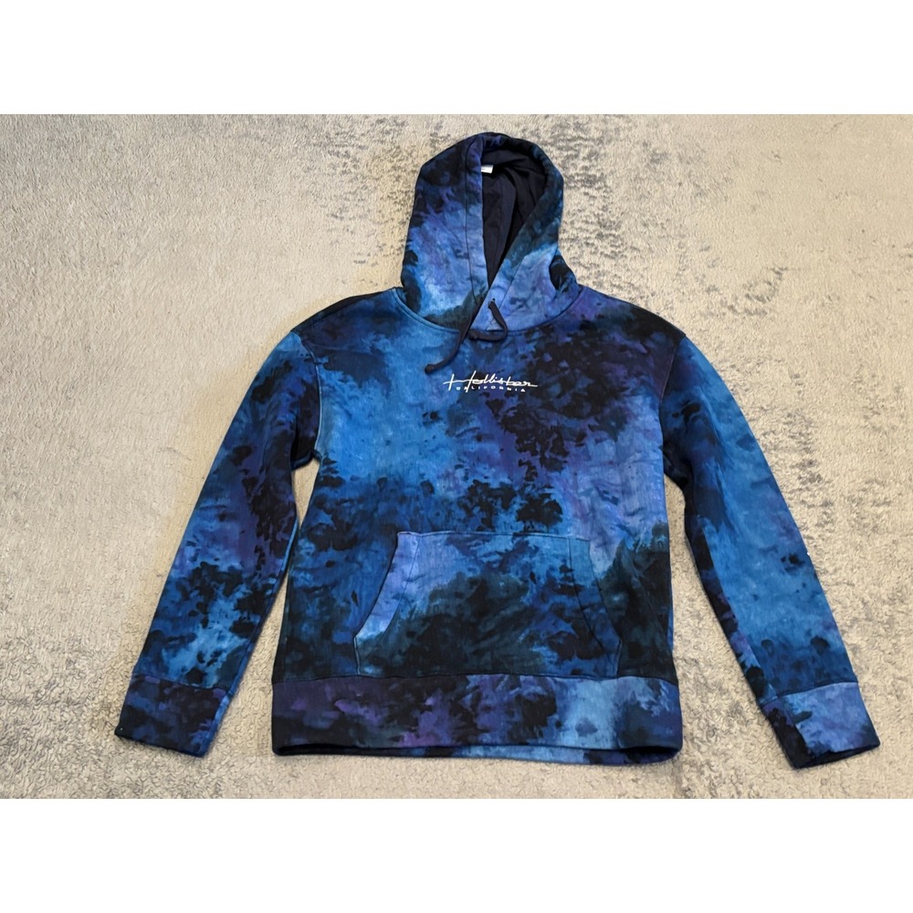 Hollister Blue Tie Dye Must Have Collection Hoodie Sweatshirt Size XS Mens